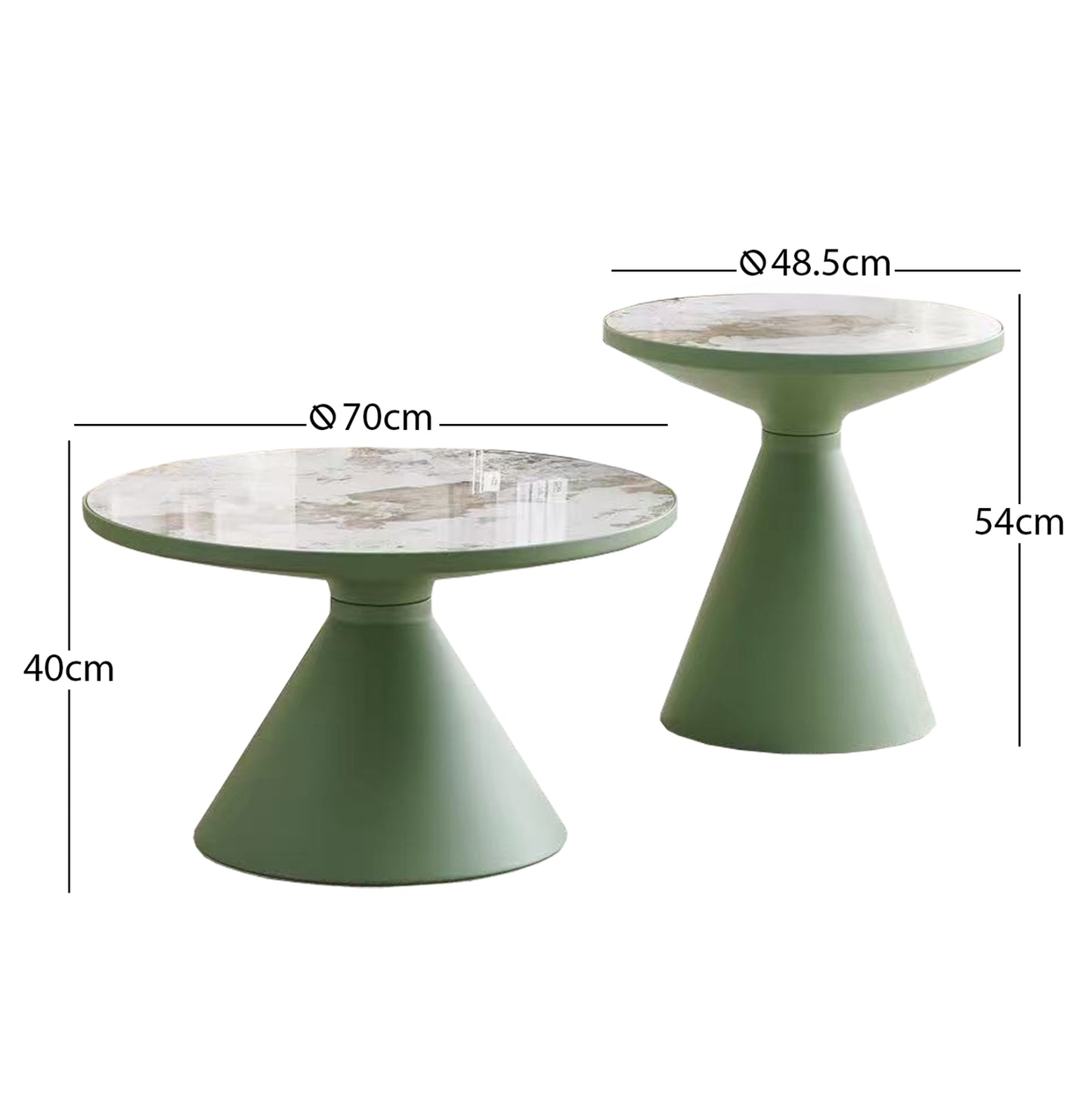 Set 2pcs Coffee Tables Lynx Hm18316.95 B' Rated--metal & Sintered Stone Top