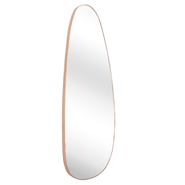 WALL MIRROR FB94486.03 MDF FRAME IN NATURAL WOOD COLORING 49x140Hcm.