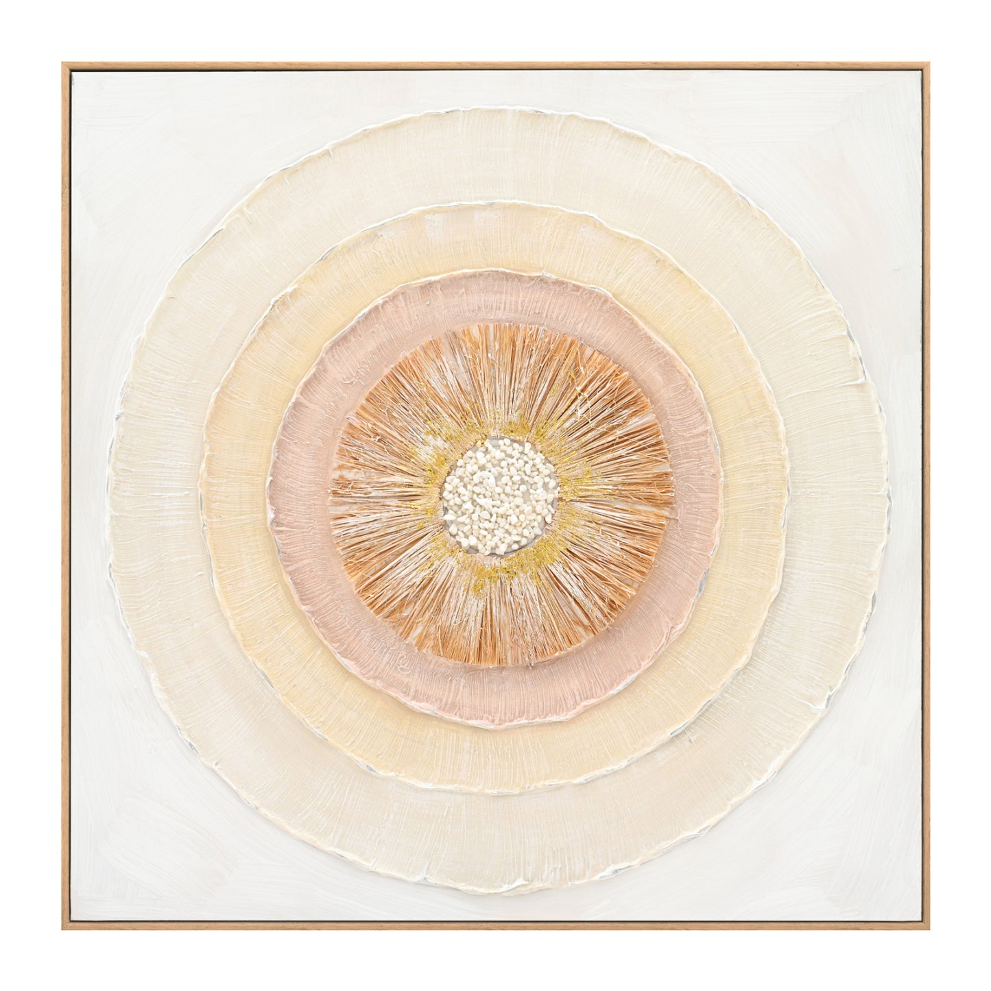 WALL PAINTING FB94577 WITH BEIGE PS FRAME-CANVAS CIRCLES 82x4,5x82Hcm.