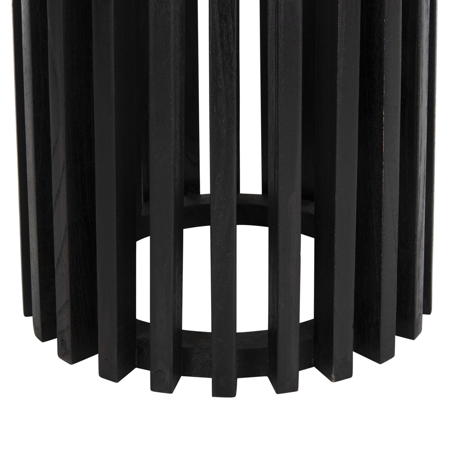 Indoor Bar Stand Base/legs Med.height Round Frantz Hm9857.12 Mindi Wood In Black Φ40x90hcm.