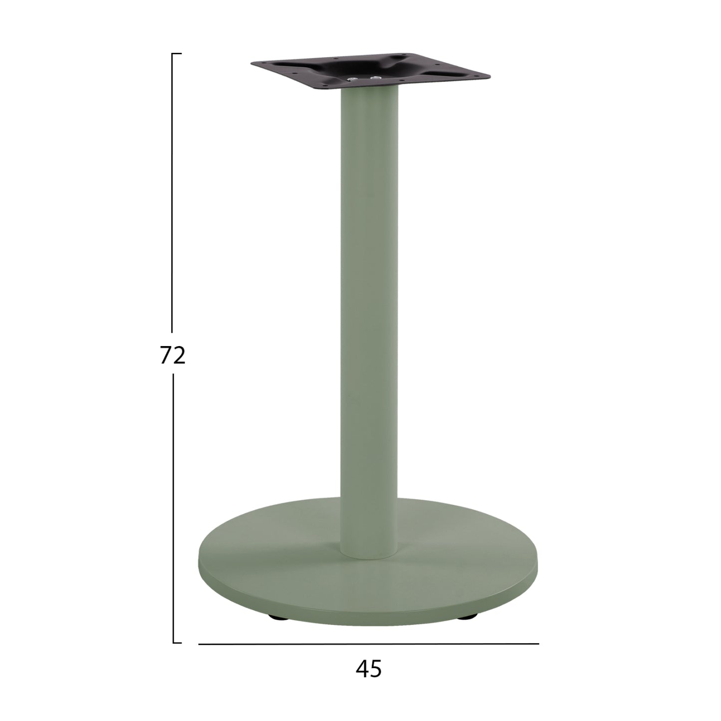 Table Base Hm419.28 Metallic (steel) In Green With Height Adjusters Φ45Χ72hcm.