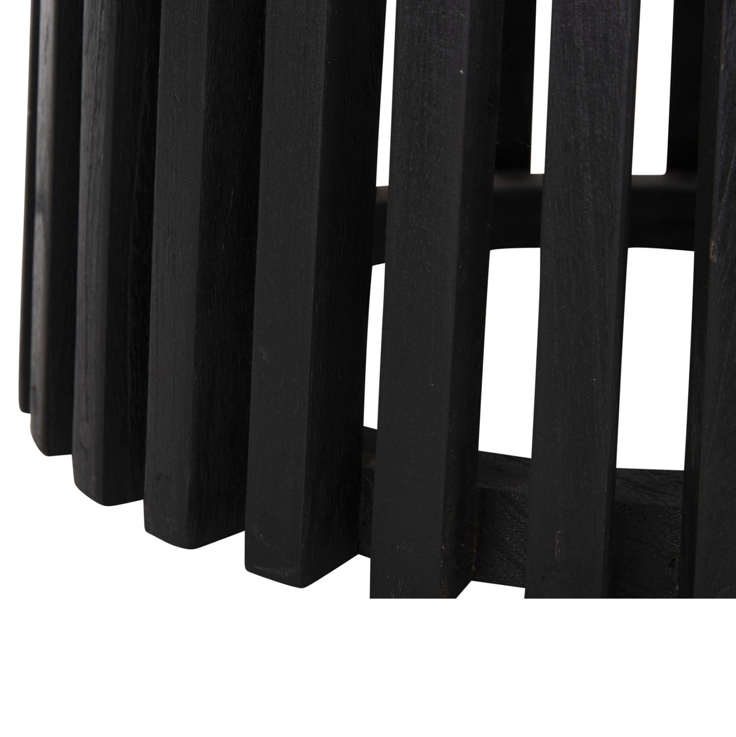 Indoor Table Legs-base Round Frantz Hm9459.12 Mindi Wood In Black Φ45x74hcm.