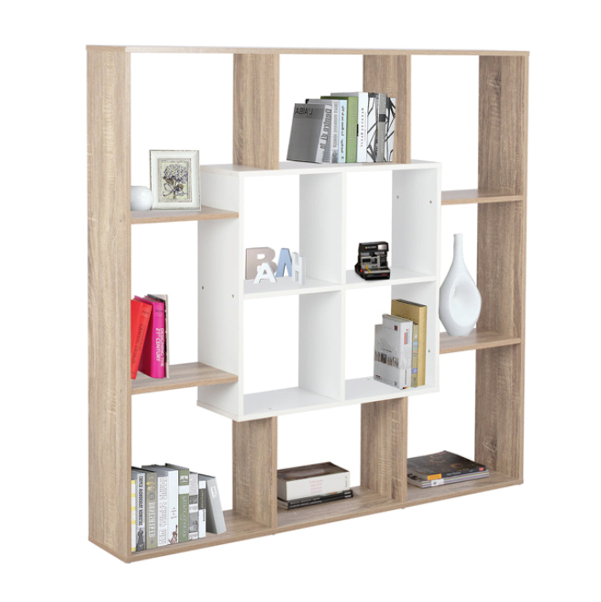 Bookcase Brody Hm8771.01 136x22x136 White