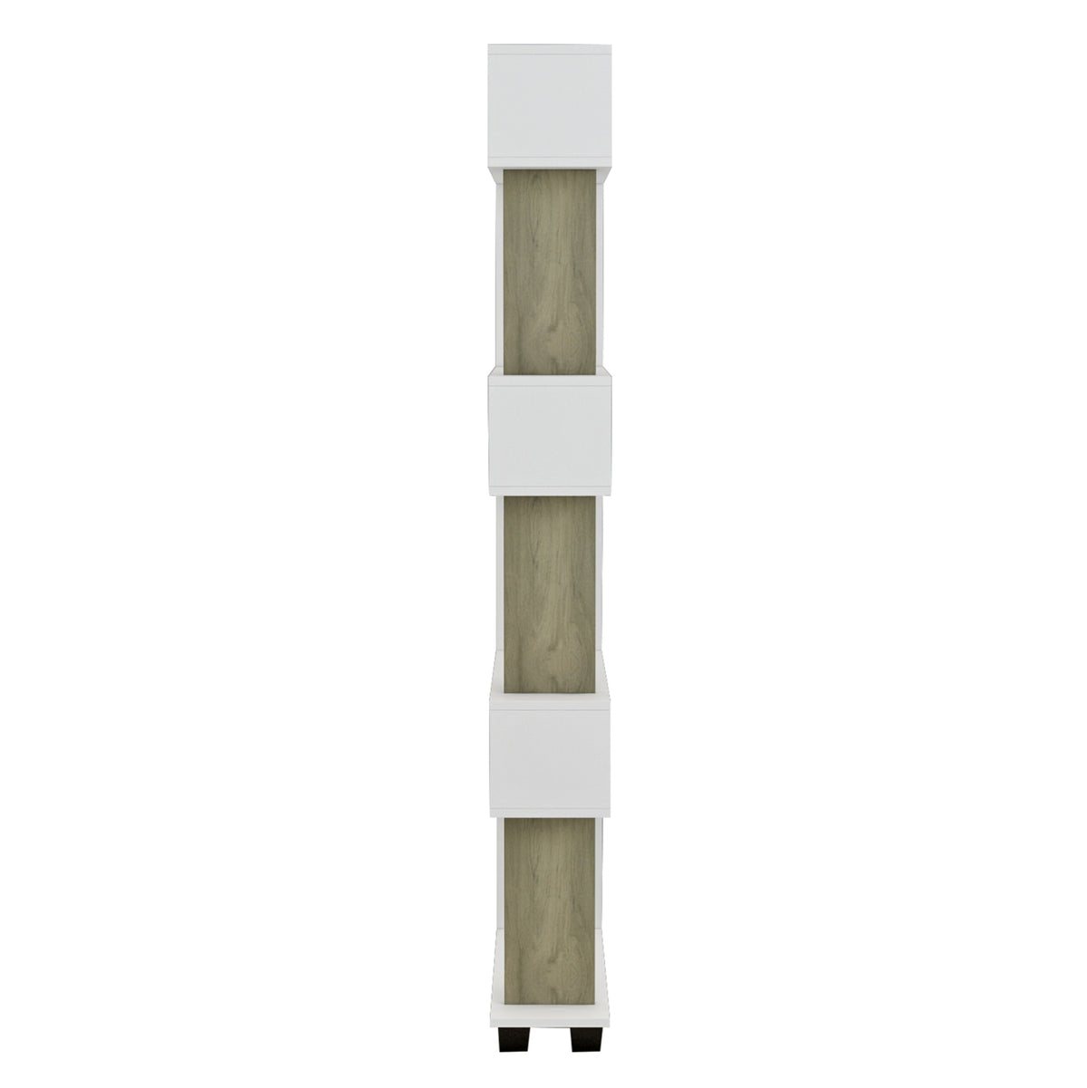 Bookcase Owl Melamine In Olive Grey White 60x19,5x165hcm.hm8923.11