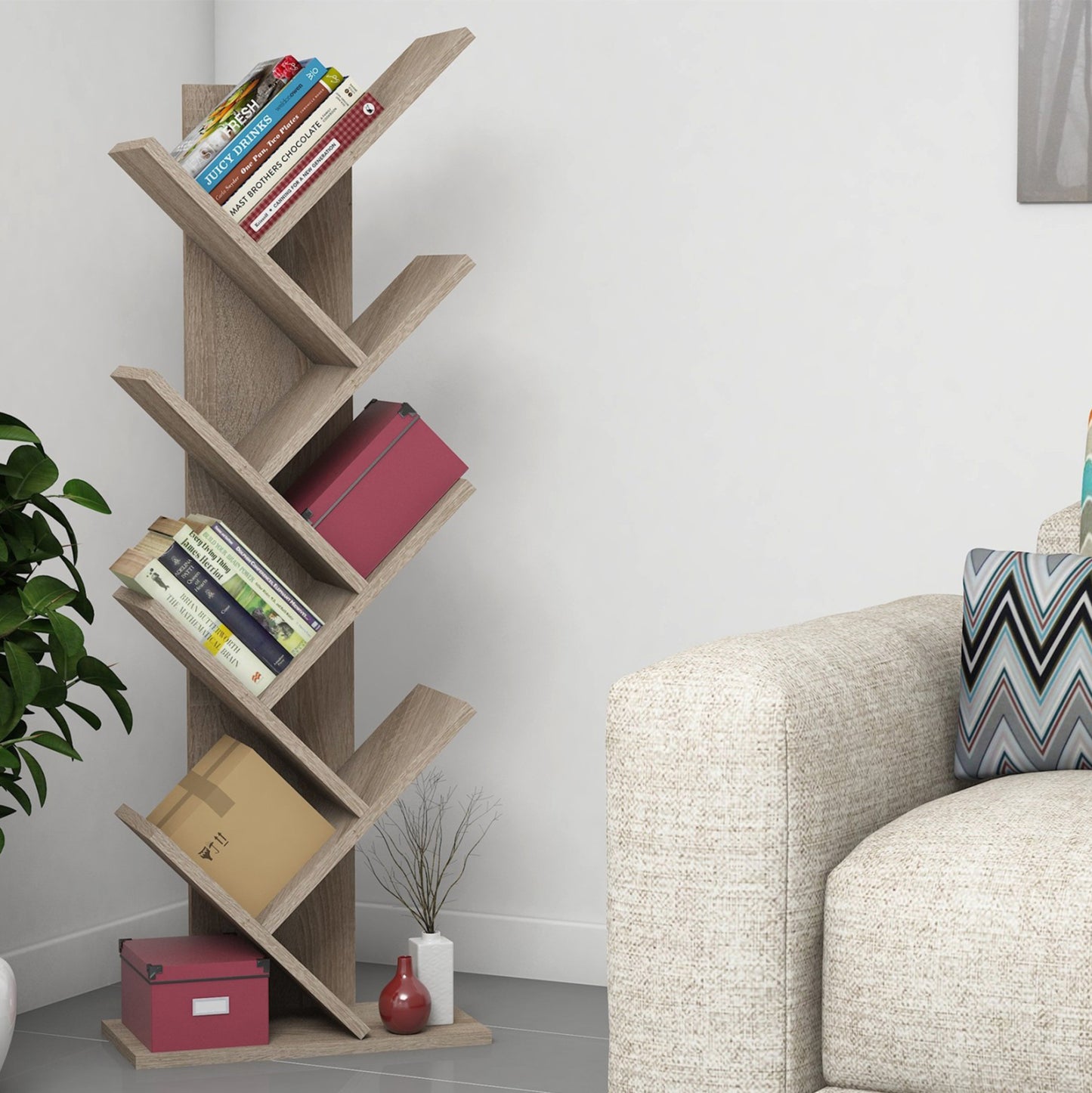Bookcase Liana Melamine Sonoma 46x22x128,5hcm.hm9028.11