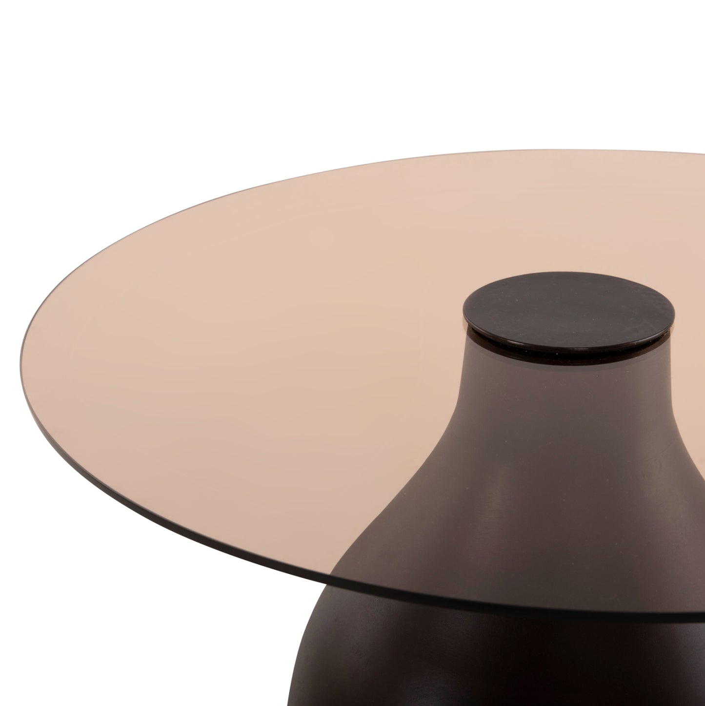 Side Tables 2pcs Chang Hm9668 Mango Wood In Brown-glass Top Φ55x49,5h & Φ40x36,5h Cm.
