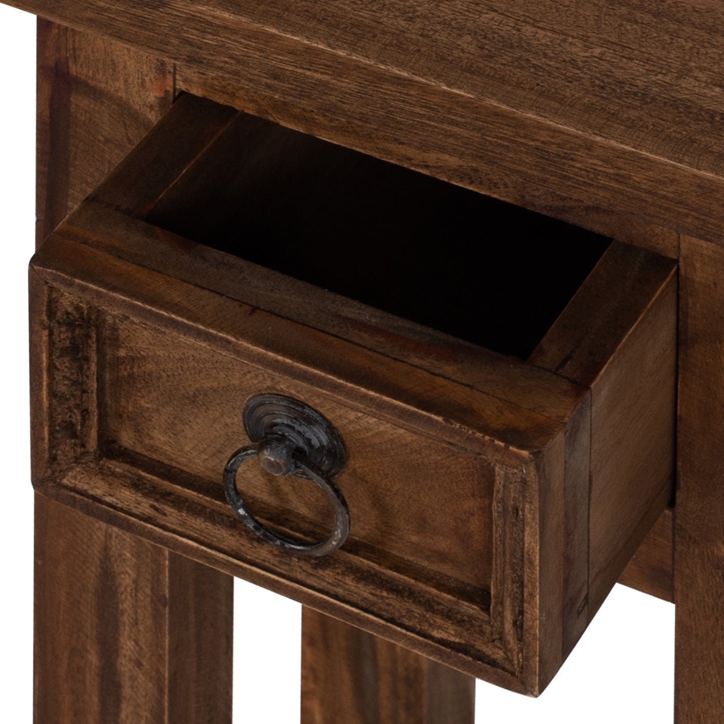 Side Table Ramu Hm9484.01 Mahogany Wood With A Drawer In Natural Color 25x25x66,5hcm.
