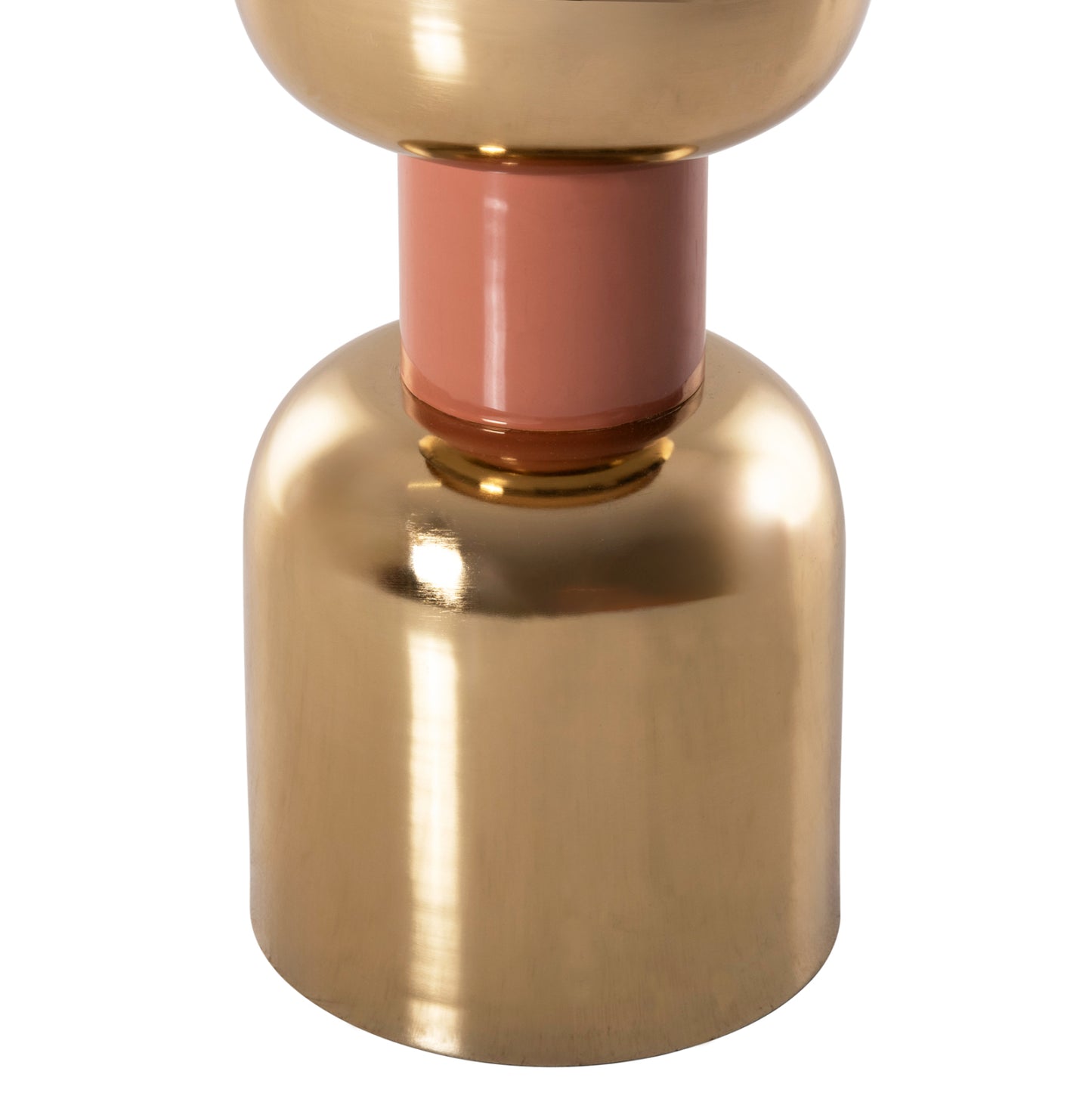 Side Table Surat Hm4237.08 Metal In Salmon-gold Φ40,5x60,5hcm.