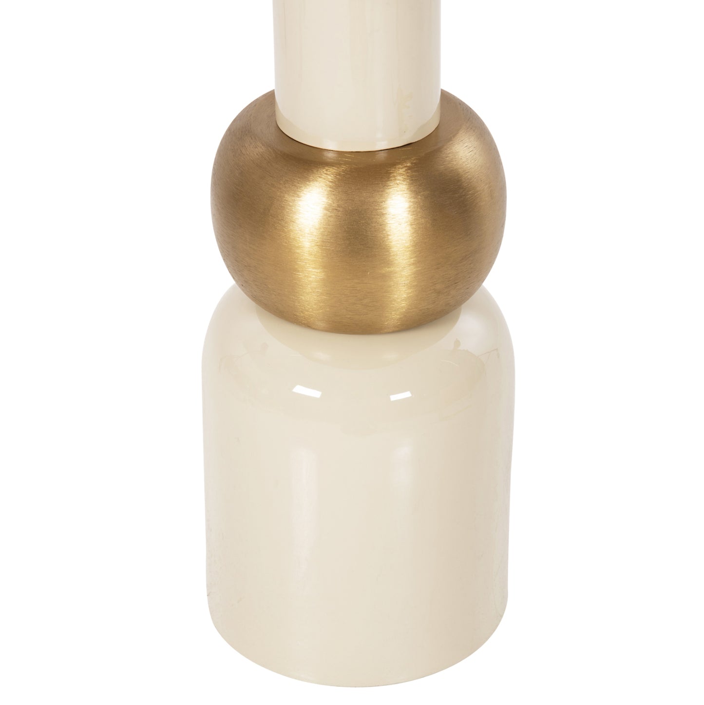 Side Table Ambur Hm4238.03 Metal In Ecru-gold Φ40,5x62hcm.