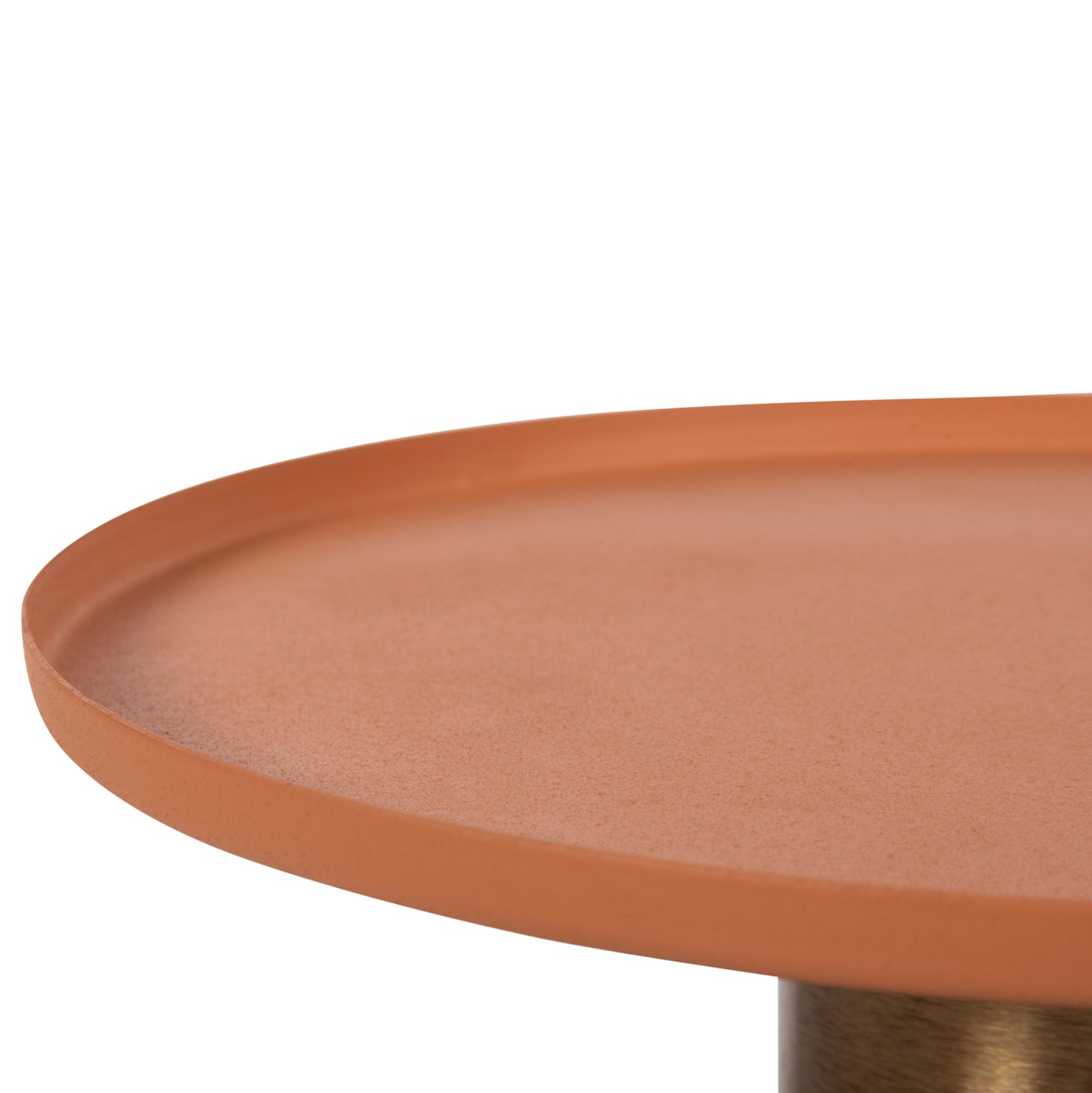 Side Table Punjab Hm4239.08 Metal In Orange-gold/brass Φ36x47hcm.