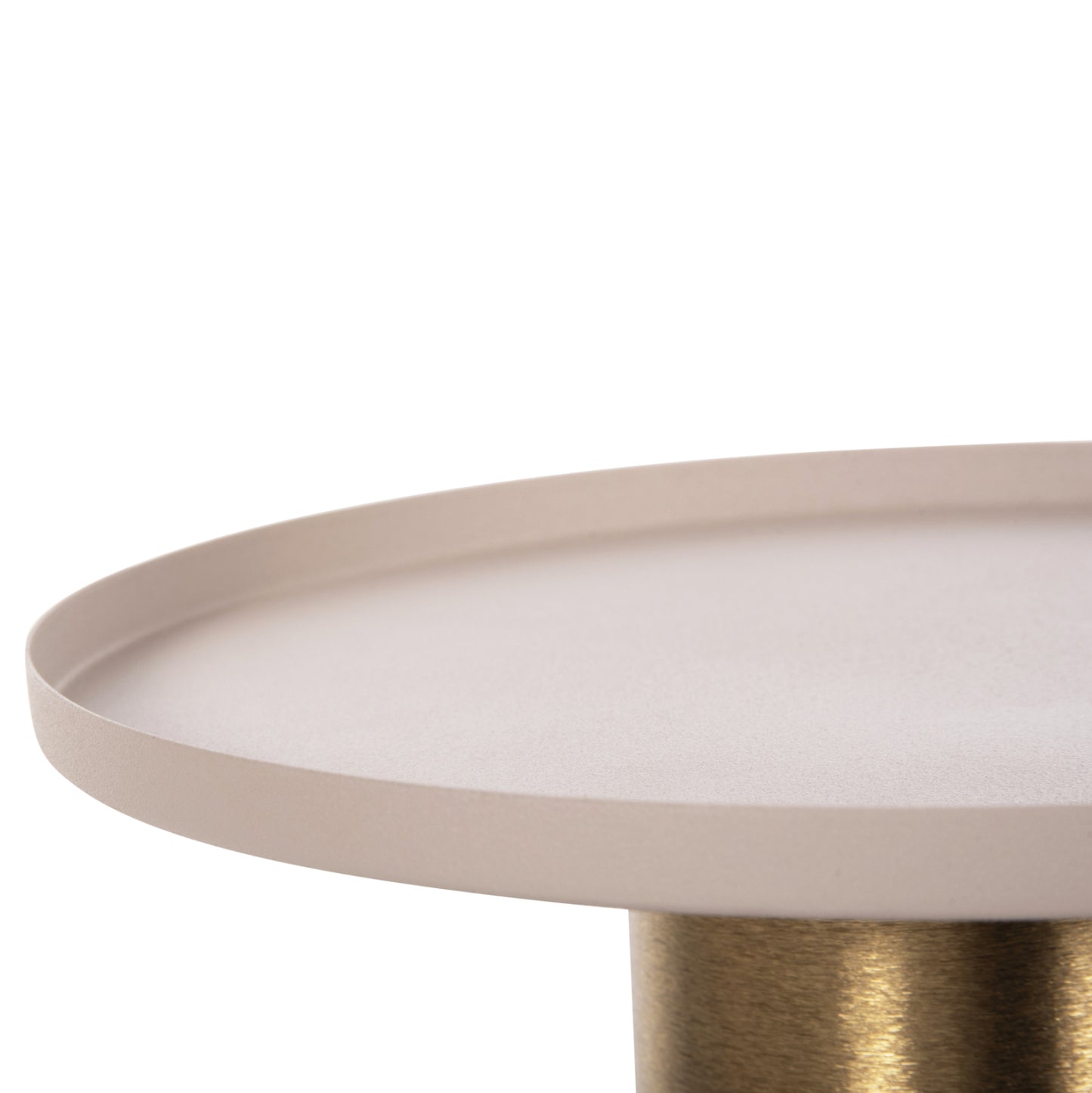 Side Table Punjab Hm4240.03 Metal In Ecru-gold/brass Φ30.5x42hcm.