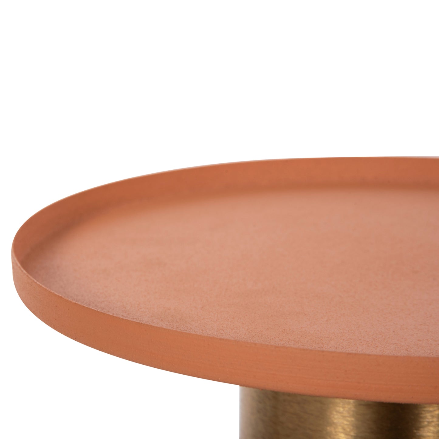 Side Table Punjab Hm4240.08 Metal In Orange-gold/brass Φ30.5x42hcm.