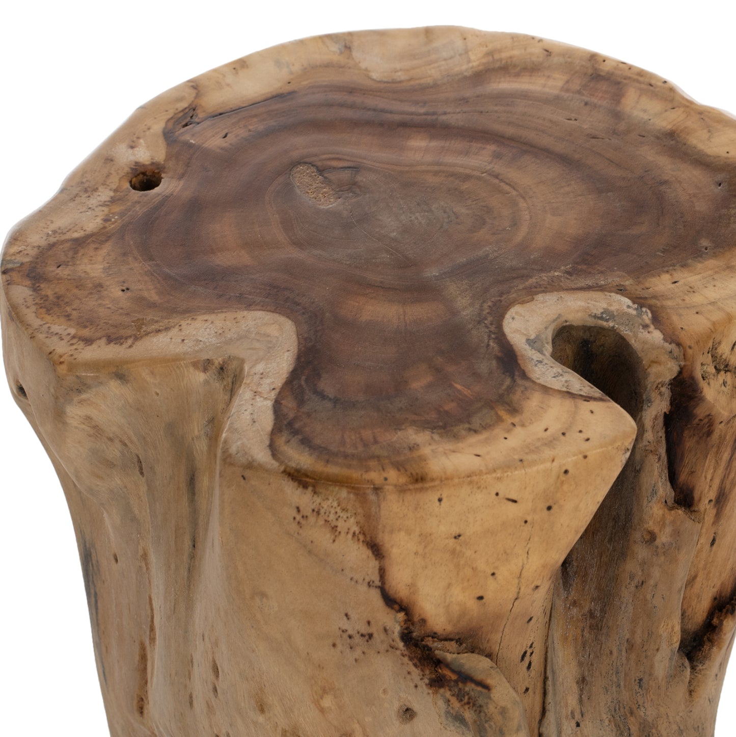Stump Side Table Tronco Fb99374 Solid Teak Trunk Natural Φ30-35x45