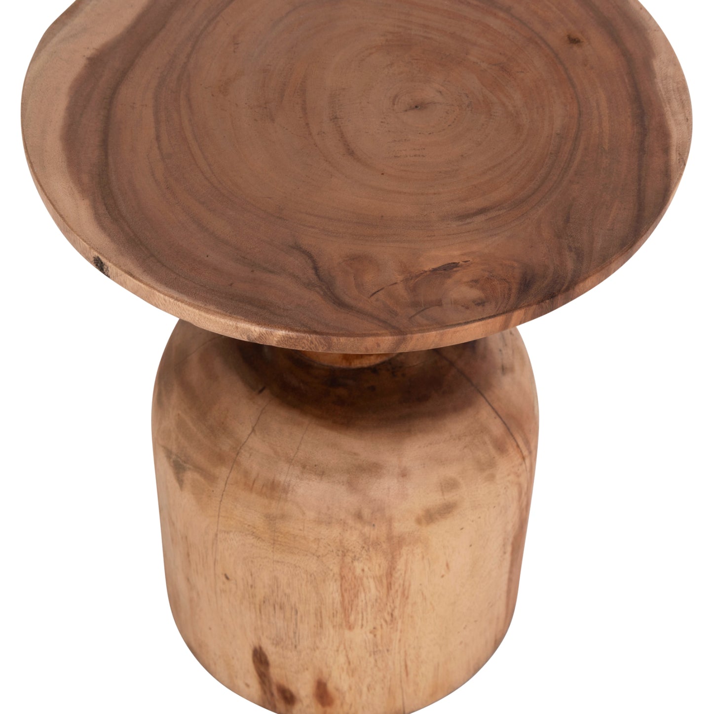Side Table Round Pumbe Hm9891.11 Solid Suar Wood In Natural Color Φ40x50hcm.