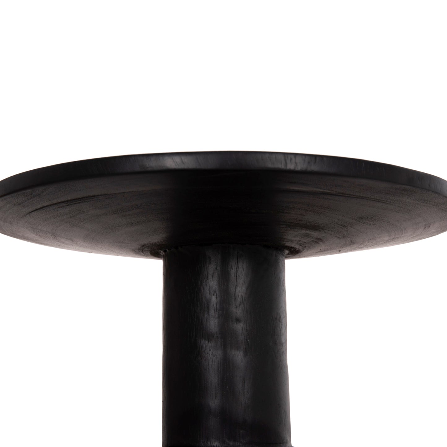 Side Table Round Pumbe Hm9891.12 Solid Suar Wood In Black Color Φ40x50hcm.