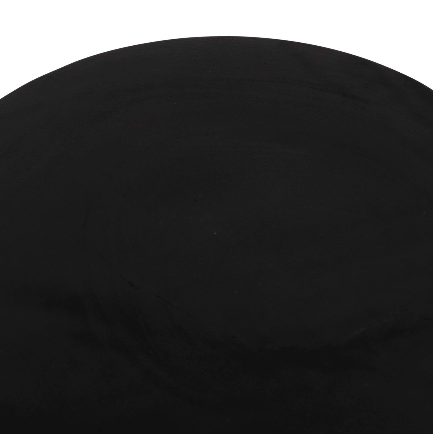Side Table Round Pumbe-s Hm9892.12 Solid Suar Wood In Black Color Φ40x40hcm.