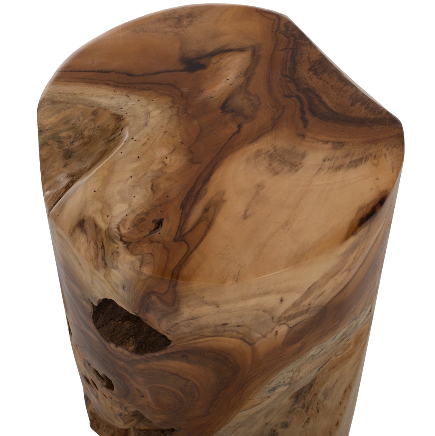 Side Table/stool Round Solid Teak Wood Natural Color Φ30x45hcm.hm9350