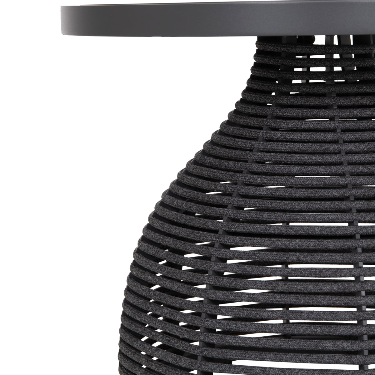 Side Table Round Driscoll Hm6477.01 Grey Aluminum & Rope Φ55x44hcm.