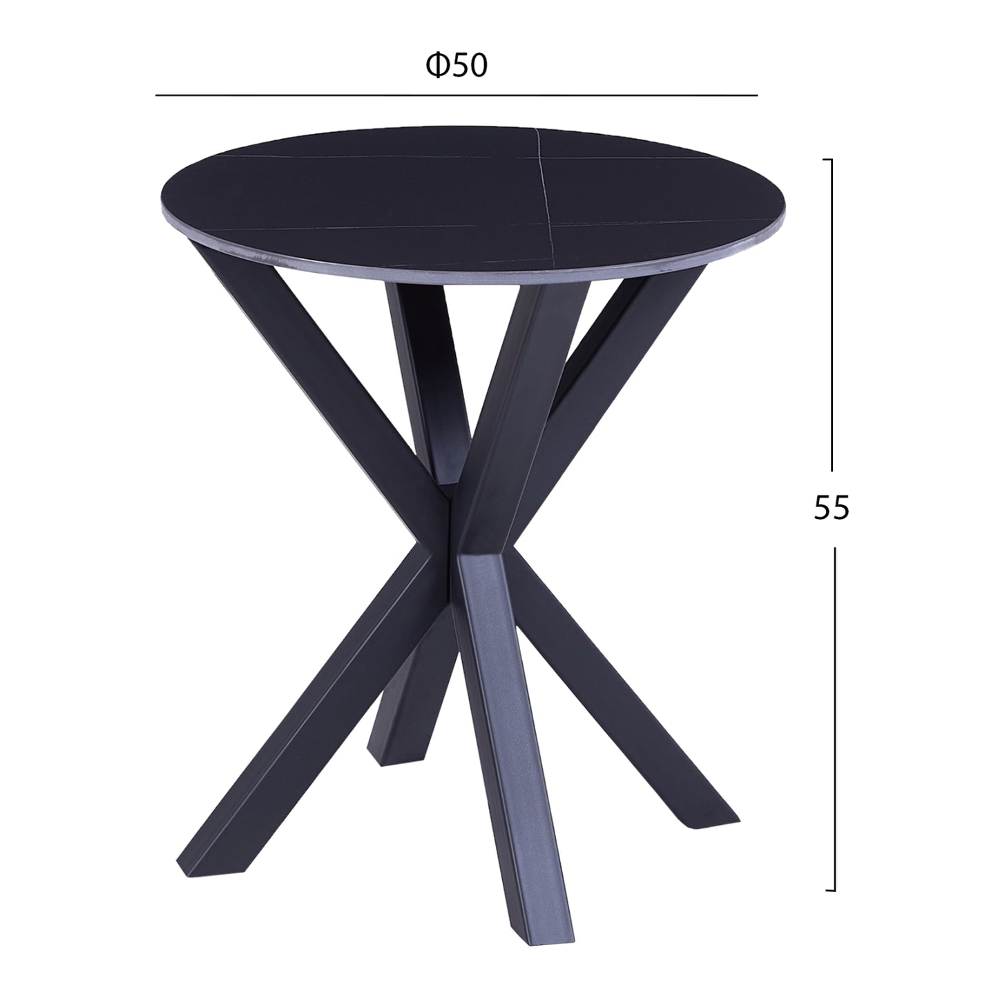 Noir Side Table - Dia50x55cm