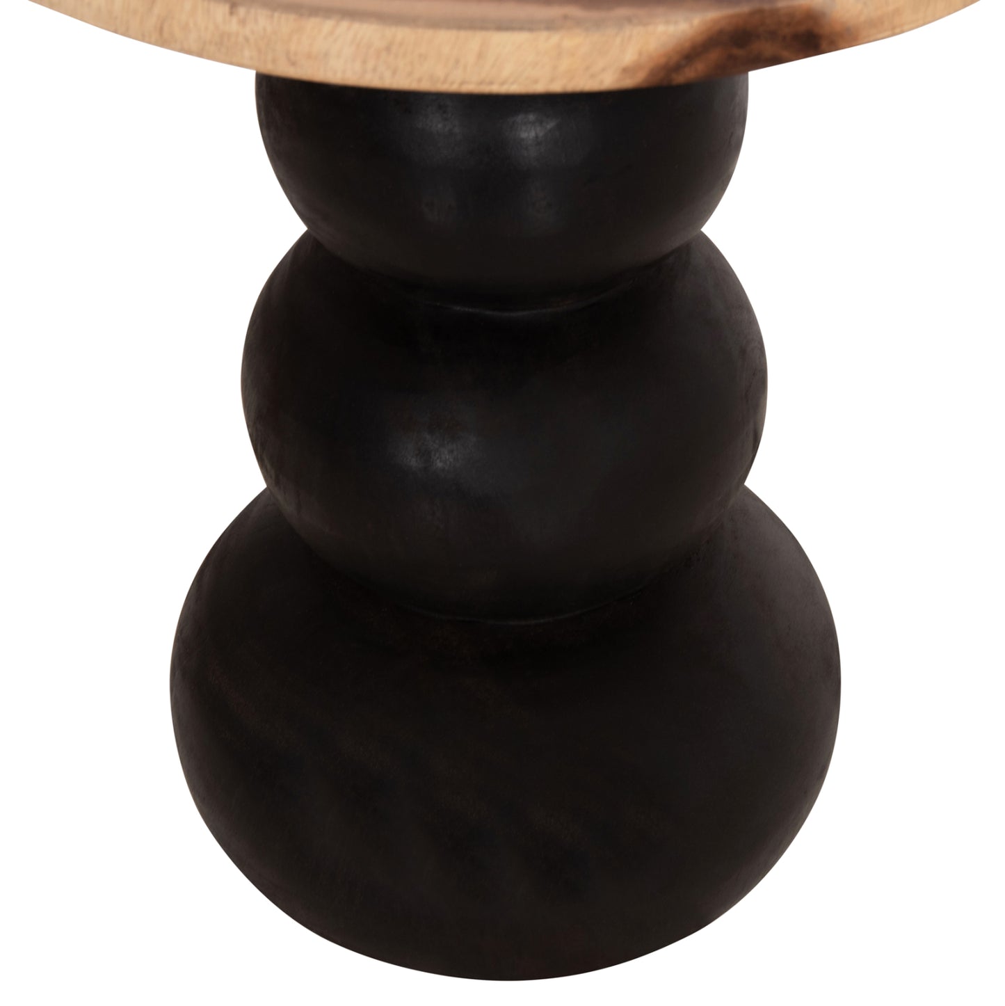Side Table Round Jacky Hm9890 Suar Wood In Natural & Black Φ40x45.5hcm.