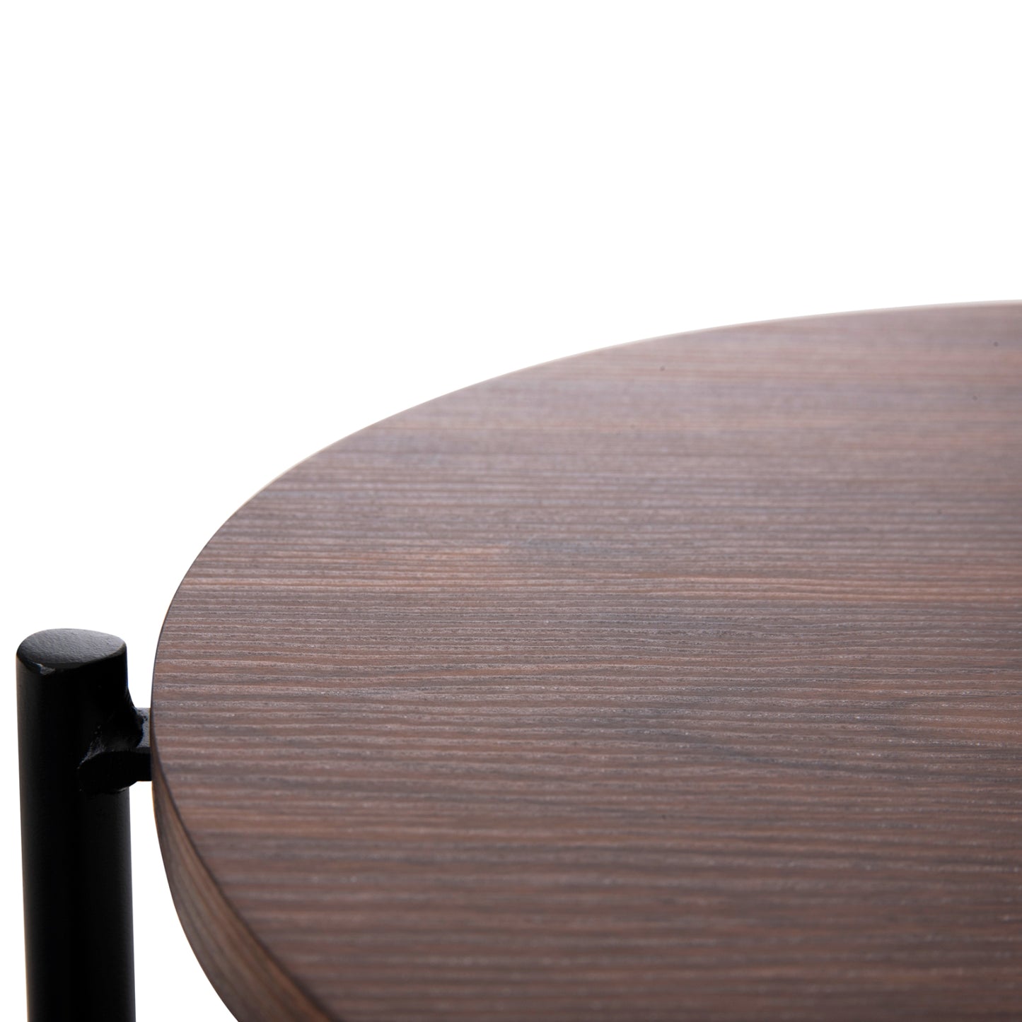 Side Table Sylo Hm9618.02 Mdf In Walnut Color-black Metal Frame Φ44x66hcm.
