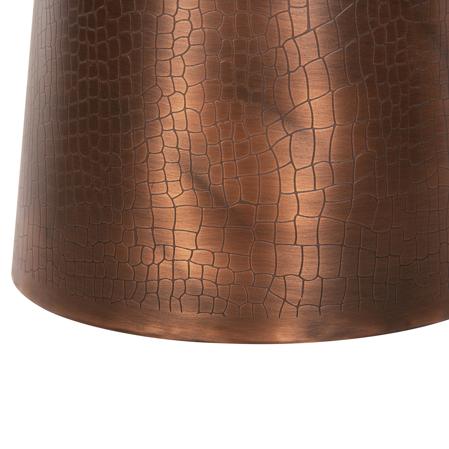 Side Table Round Foden Hm9720 White Marble Top And Metal Base In Dark Copper Color Φ40,5x59hcm.