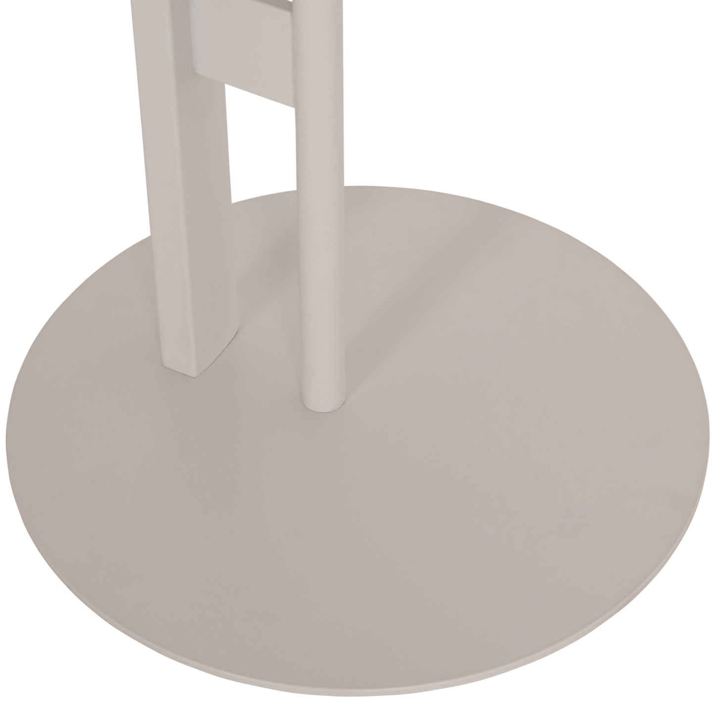 Side Table Oval Alper Hm18328 Mdf In Sonama--metal Base In White 50x50x51hcm.