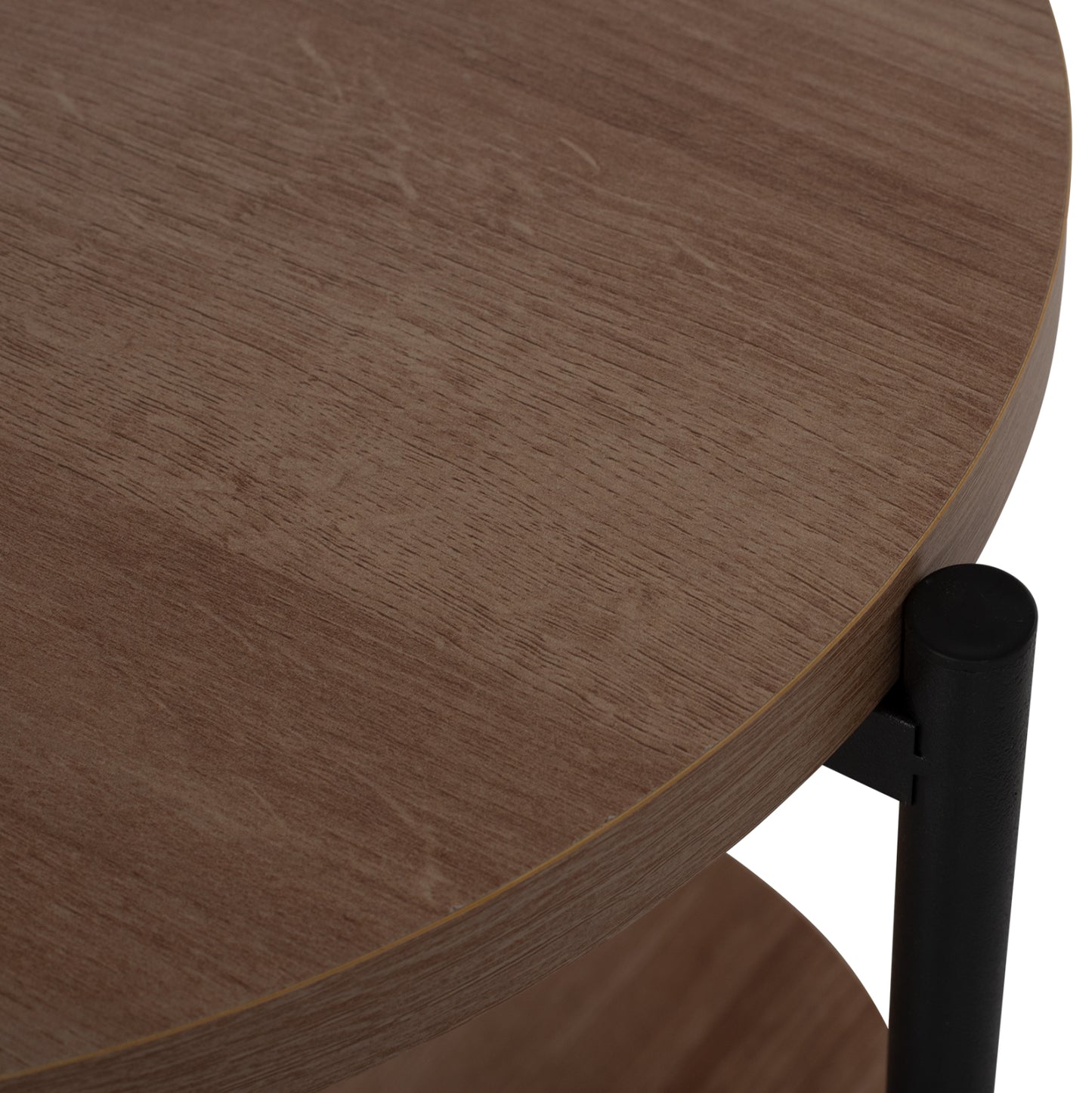 Side Table Ned Hm8754.11 Round Melamine 2 Levels Metal Legs Φ40x52hcm.
