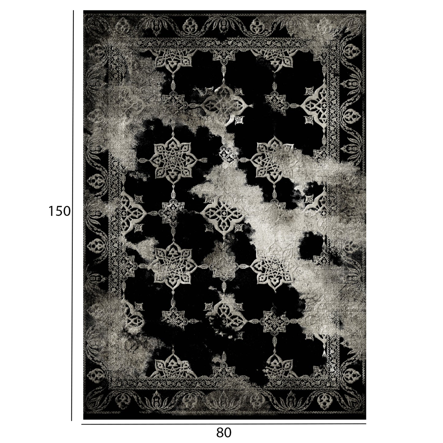 Josiane, Black Area Rug, Hm7676.17 80x150cm