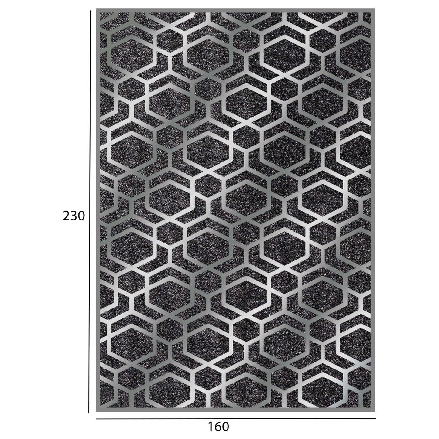 Josiane Hm7675.31 160x230cm, Grey-silver With Fringes