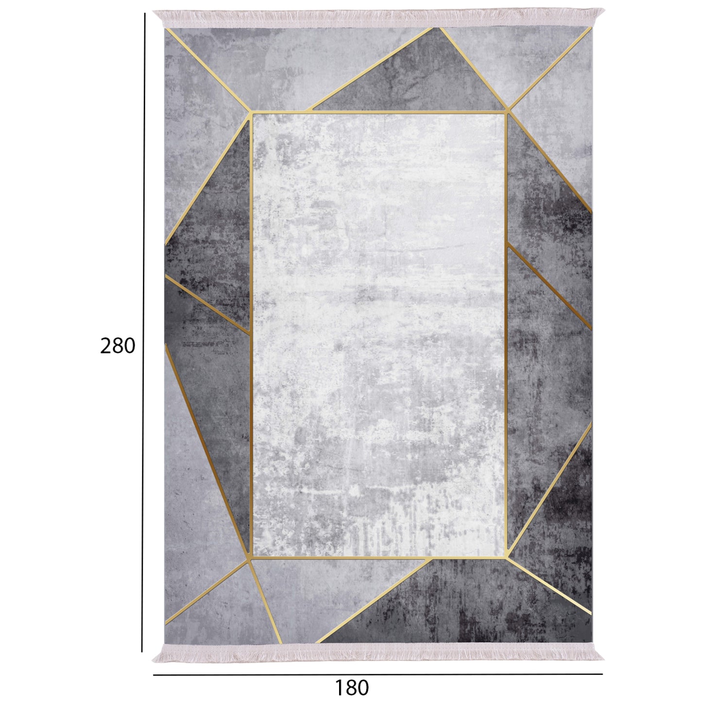 Living Room Carpet With Fringes Hm7723.23 Grey 180x280