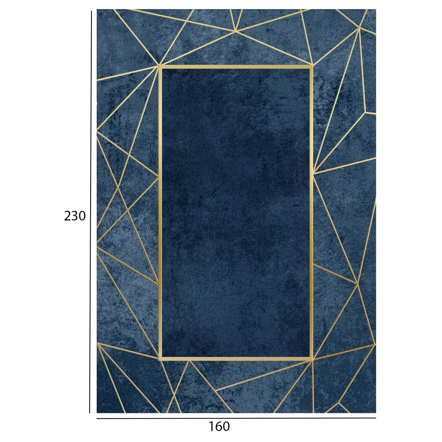 Hm7675.28 160x230cm, Josiane, Blue-gold Carpet, Fringes