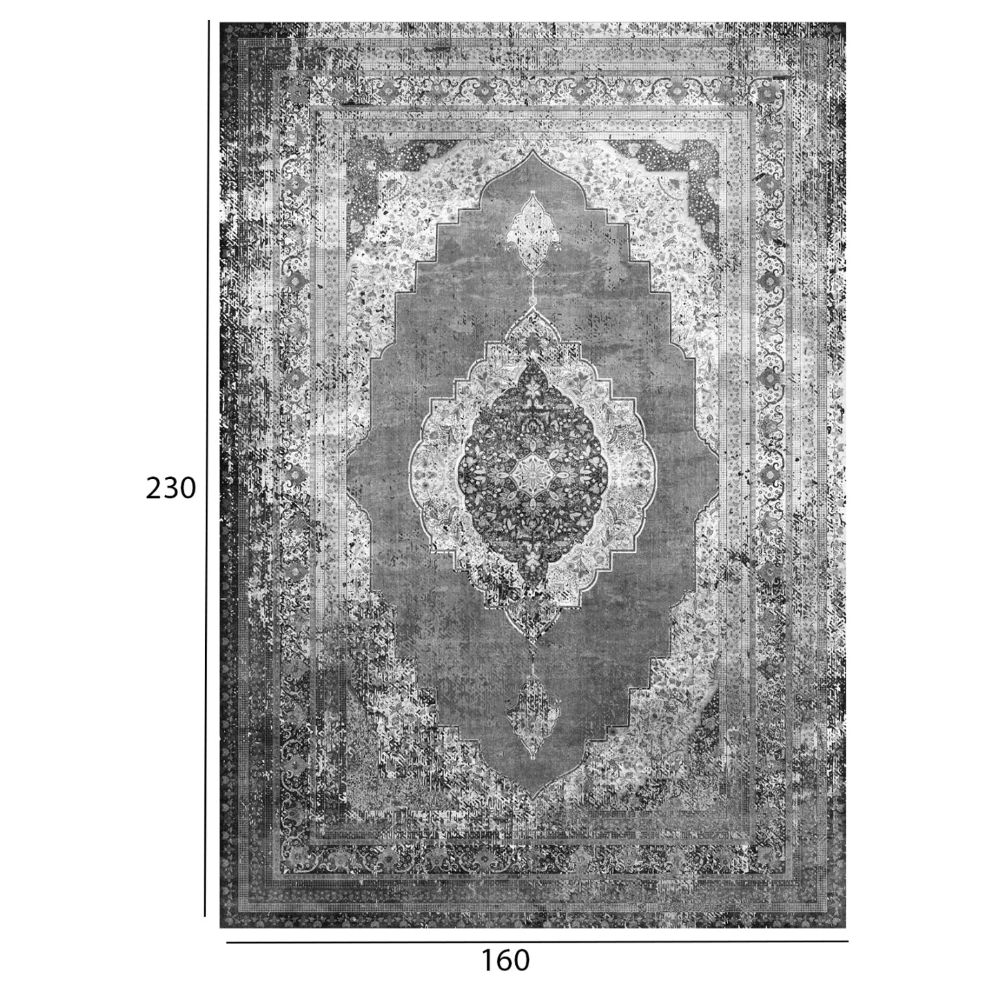 Hm7675.07,160x230cm,josiane Carpet,grey,vintage, Fringes