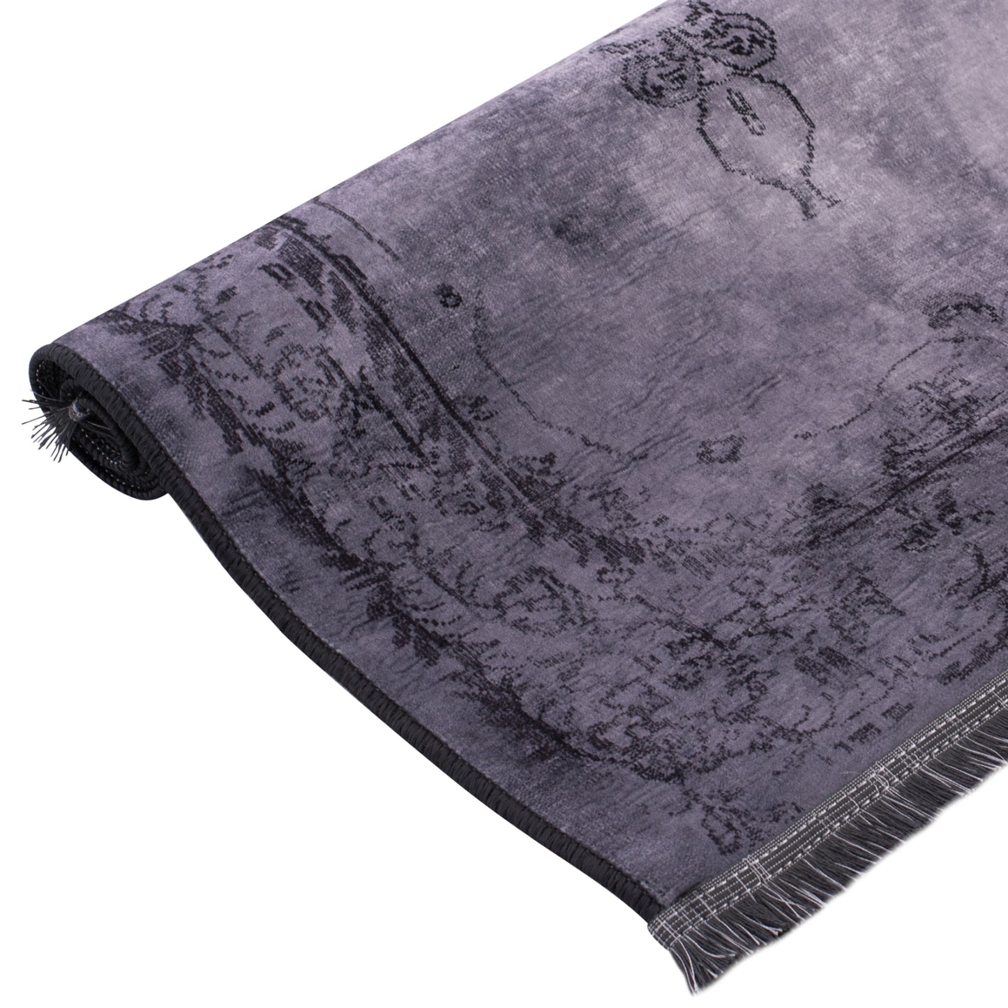 Hm7675.01-gray, Vintage Carpet, Josiane, 160x230cm, Fringes