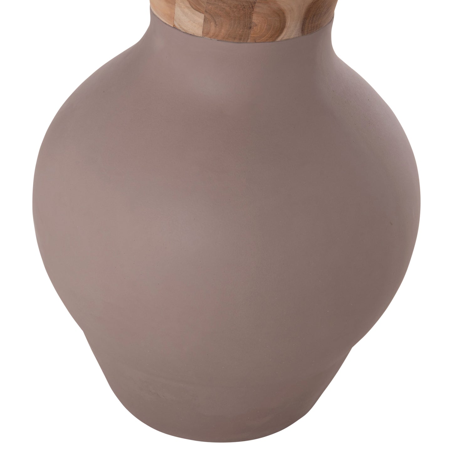 Decorative Floor Vase Nebula Hm4660.05m Fiber Cement In Taupe--teak Wood Φ45x148hcm.