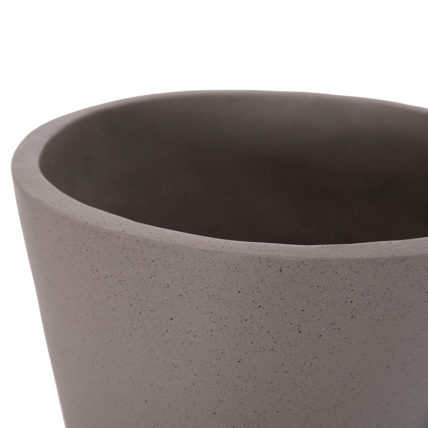 Decorative Floor Vase Nebula Hm4661.03 Fiber Cement In Grey--teak Wood Φ60x115hcm.