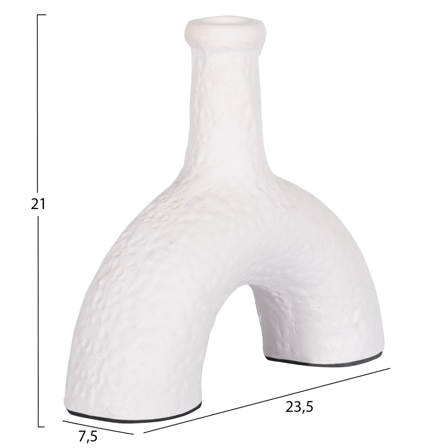 Decorative Vase Series Clayvon Hm4403 Terracotta In White Color 23.5x7.5x21hcm.