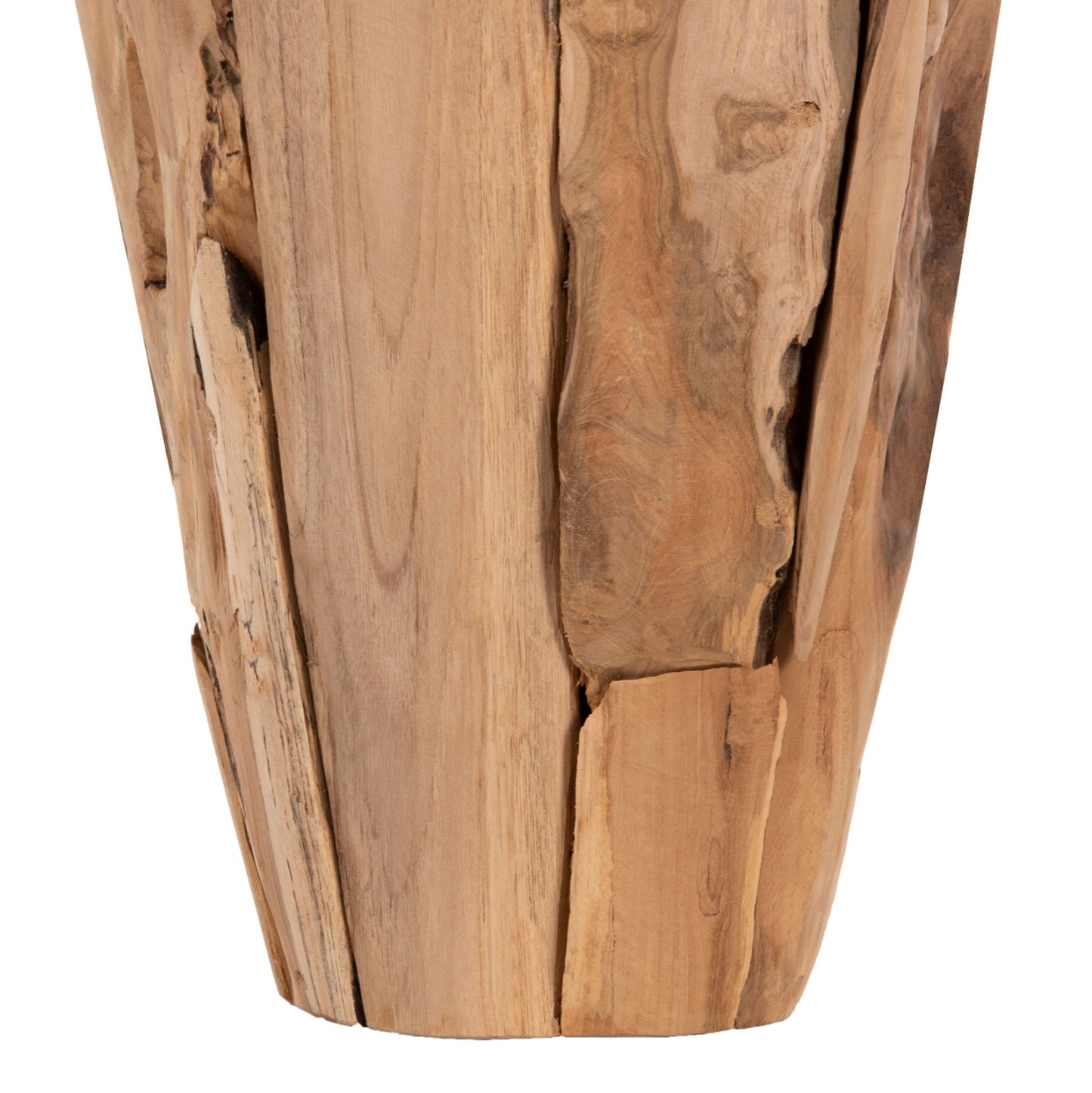 Decorative Vase Zenia Hm7918 Recycled Pieces Of Teak Wood In Natural Color Φ20x40hcm.