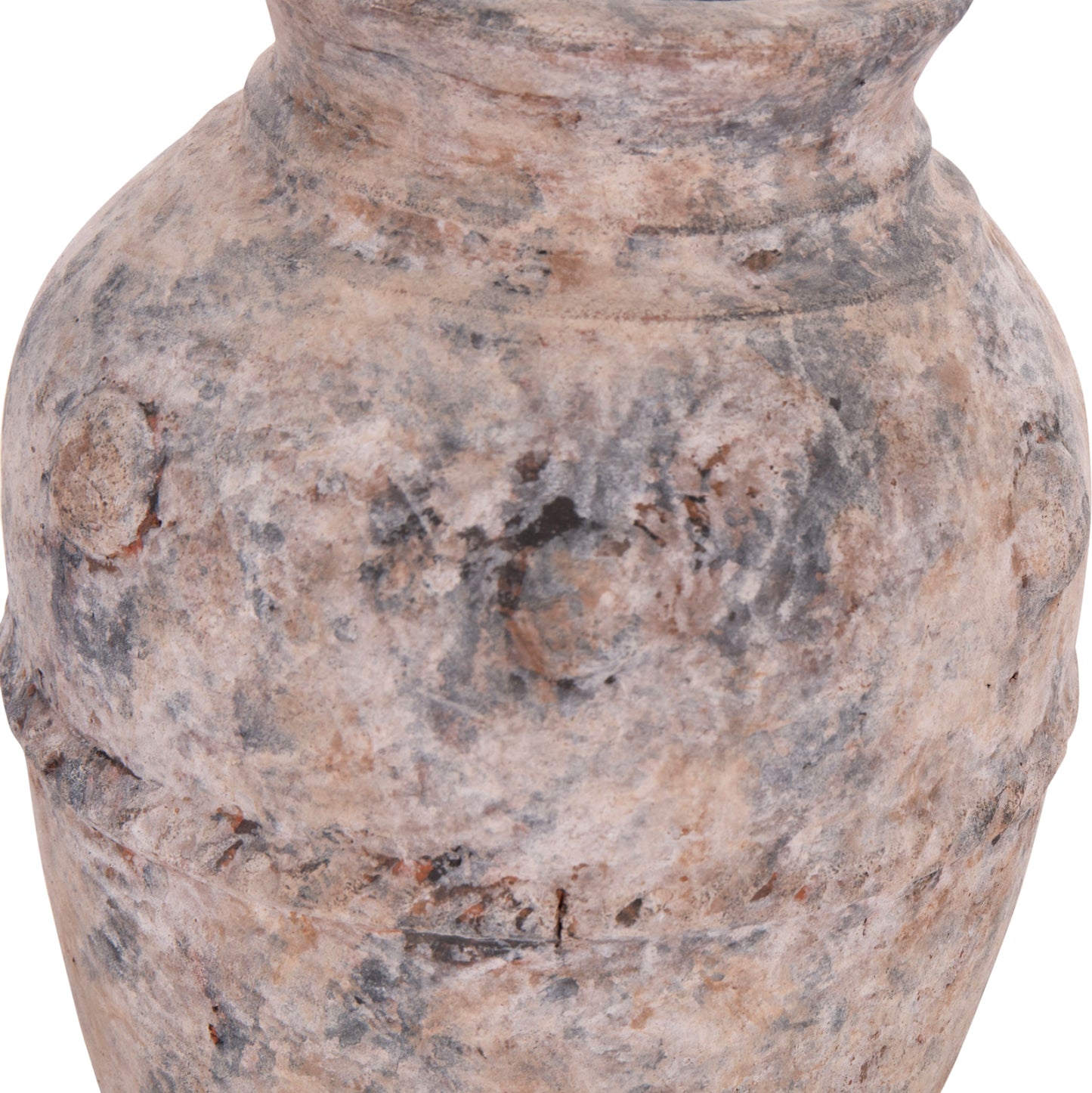 Decorative Table Vase Vermo Hm4395 Terracotta In Brushed Grey Φ17x19hcm.