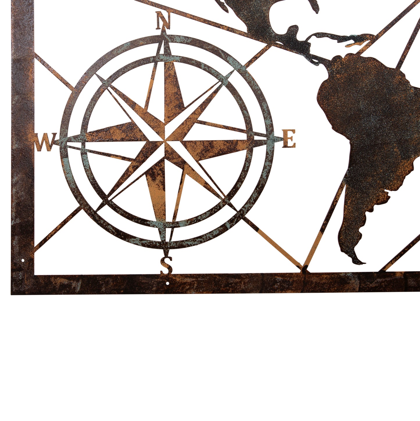 Wall Decoration World Map Hm4656 Bronze Metal 120x0,1x60hcm.