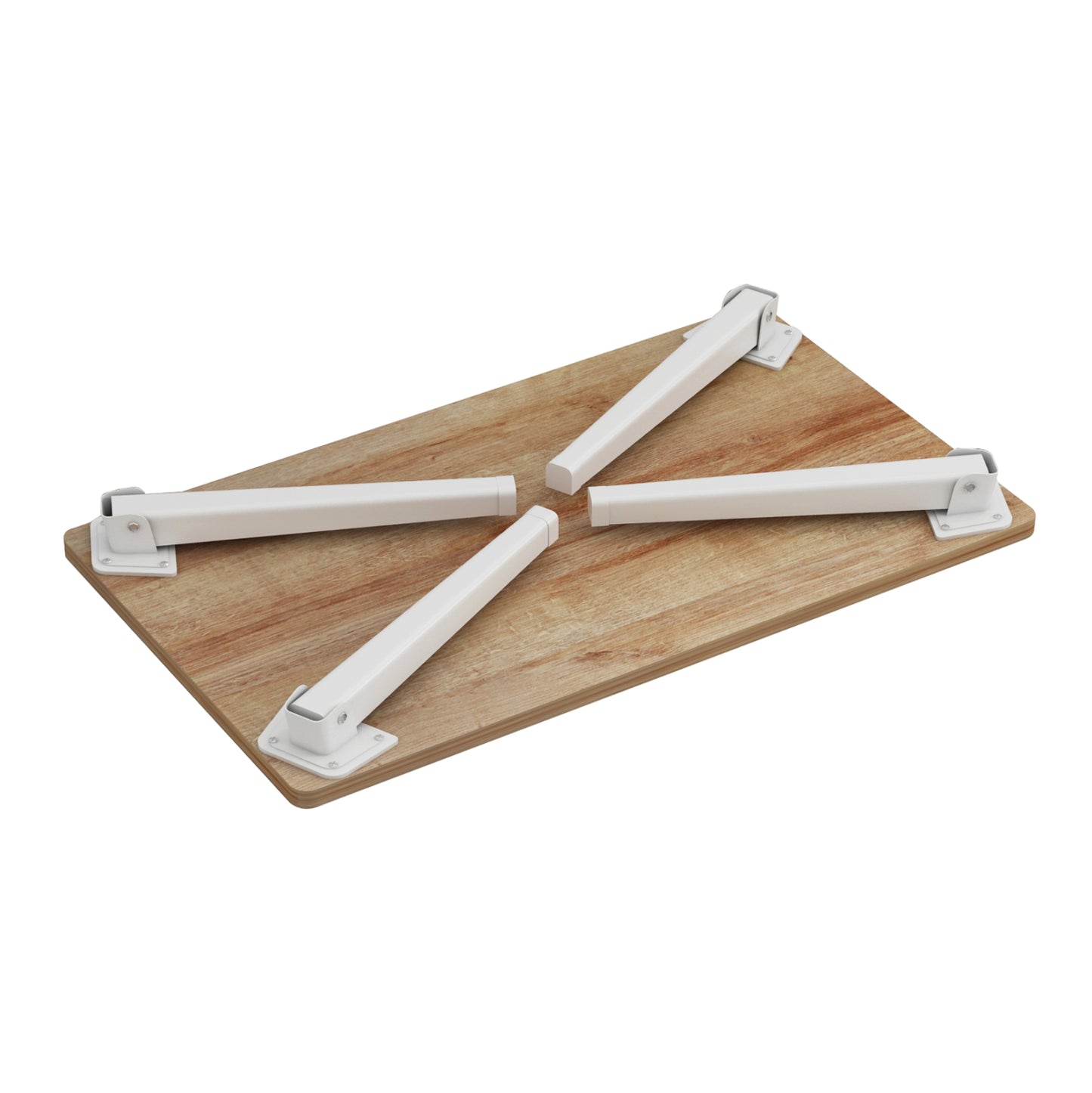 Side Table/bed Tray Britta Hm8965.12 Foldable White Metal Legs-melamine In Natural 60x34x29hcm.