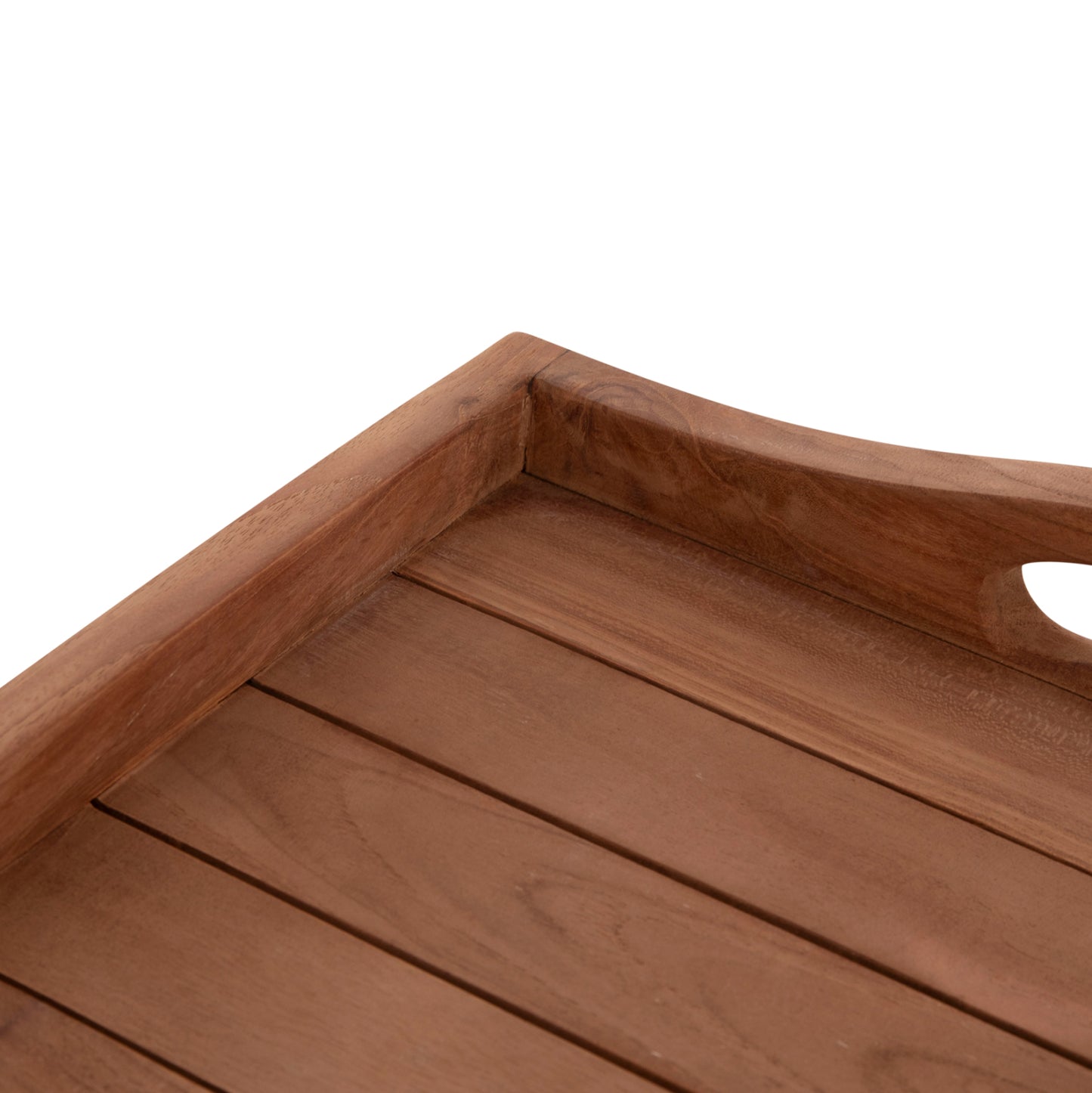 Serving Tray On Foldable Stand Barnaby Hm4580 Teak Wood In Natural Color 63x40x77hcm