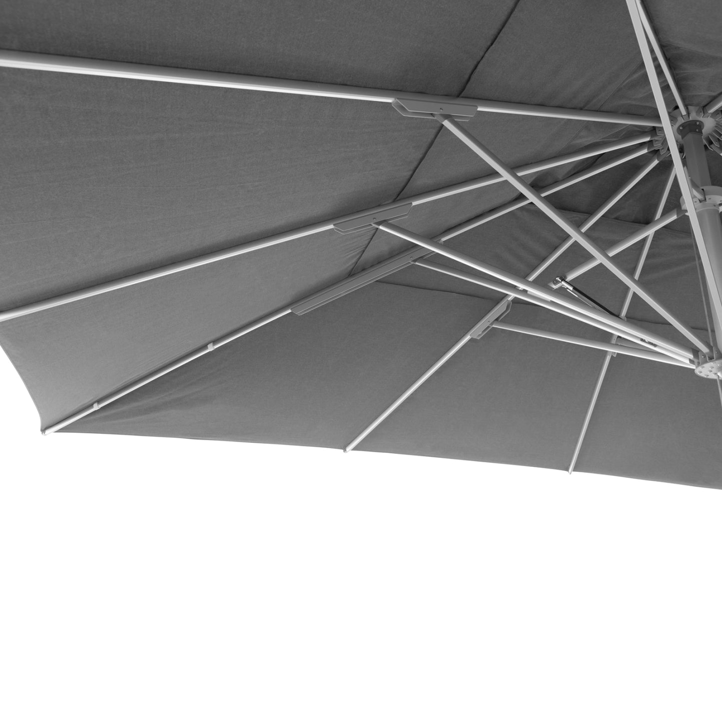 Professional Aluminum Umbrella 5x5m Pollin Hm6606.01 Acrylic Shade In Grey