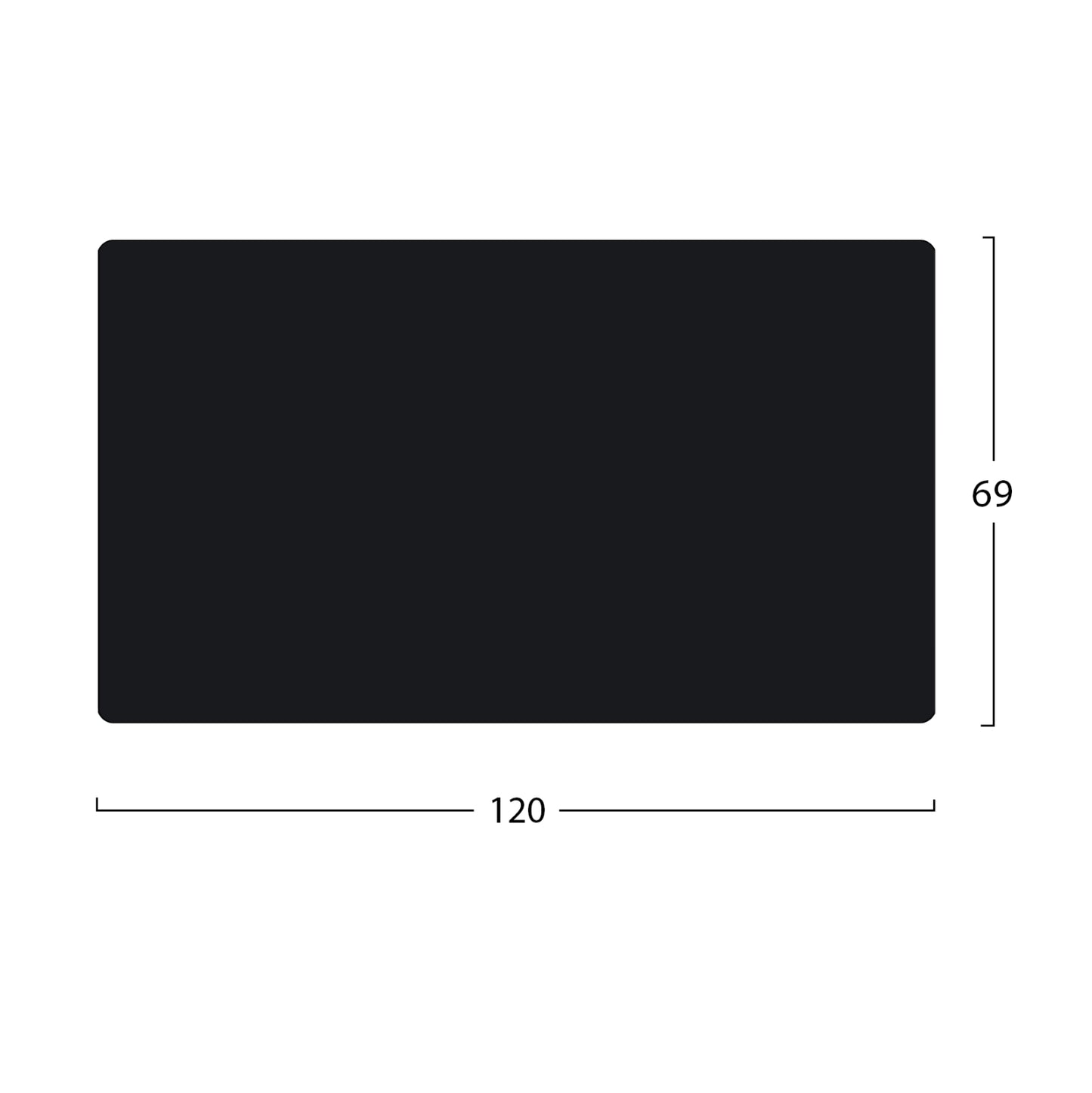 Hm5840.01 Black Hpl Table Top 120x69cm