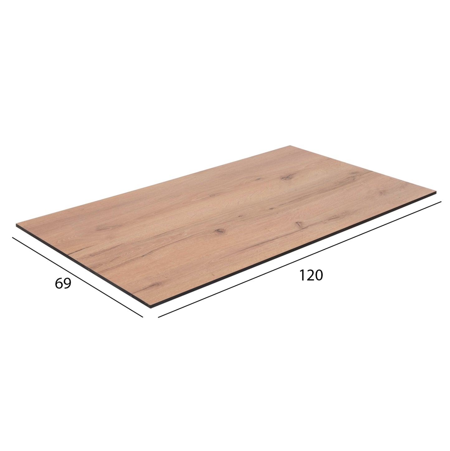 Tabletop Hpl Hm5840.17 Natural Wood Color 120x69cm Thickness 12mm