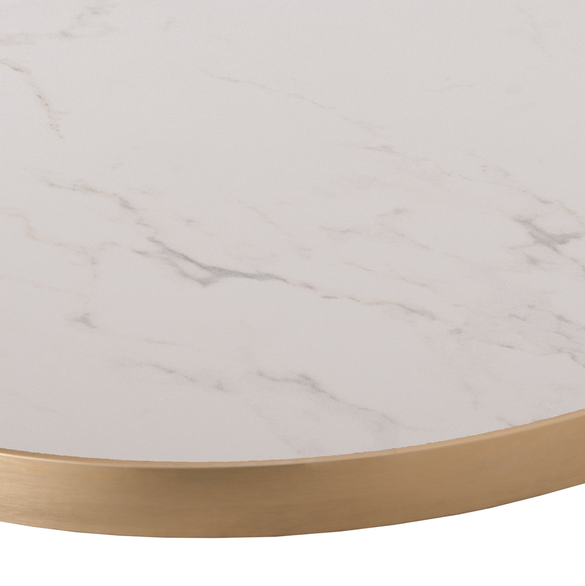Sintered Stone Round Tabletop Hm6652.12 White Marble--gold Alu "ring" Frame Φ60cm.