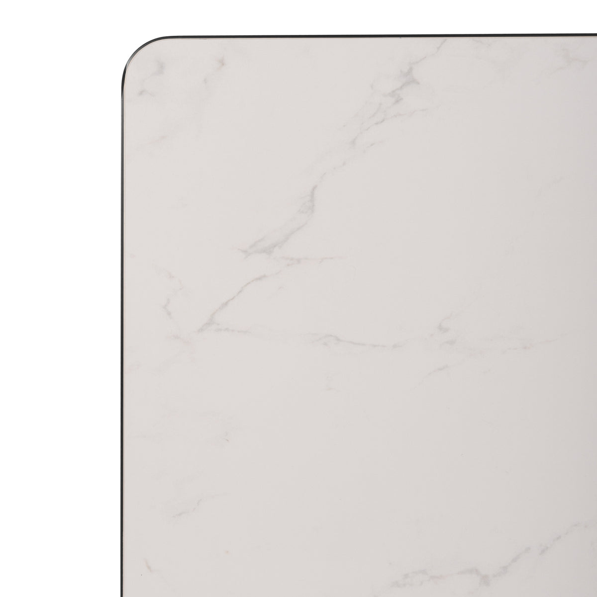 Sintered Stone Square Tabletop Hm6654.02 White Marble--black Alu "ring" Frame 70x70cm.