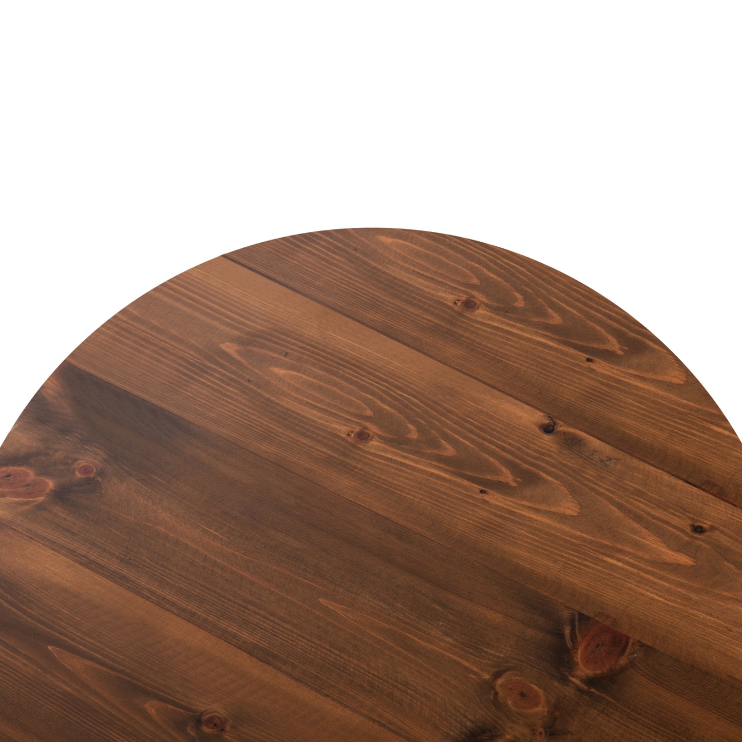 Round Tabletop Hm6154 Solid Fir Wood In Walnut Varnish Φ80x4(thickness)cm.