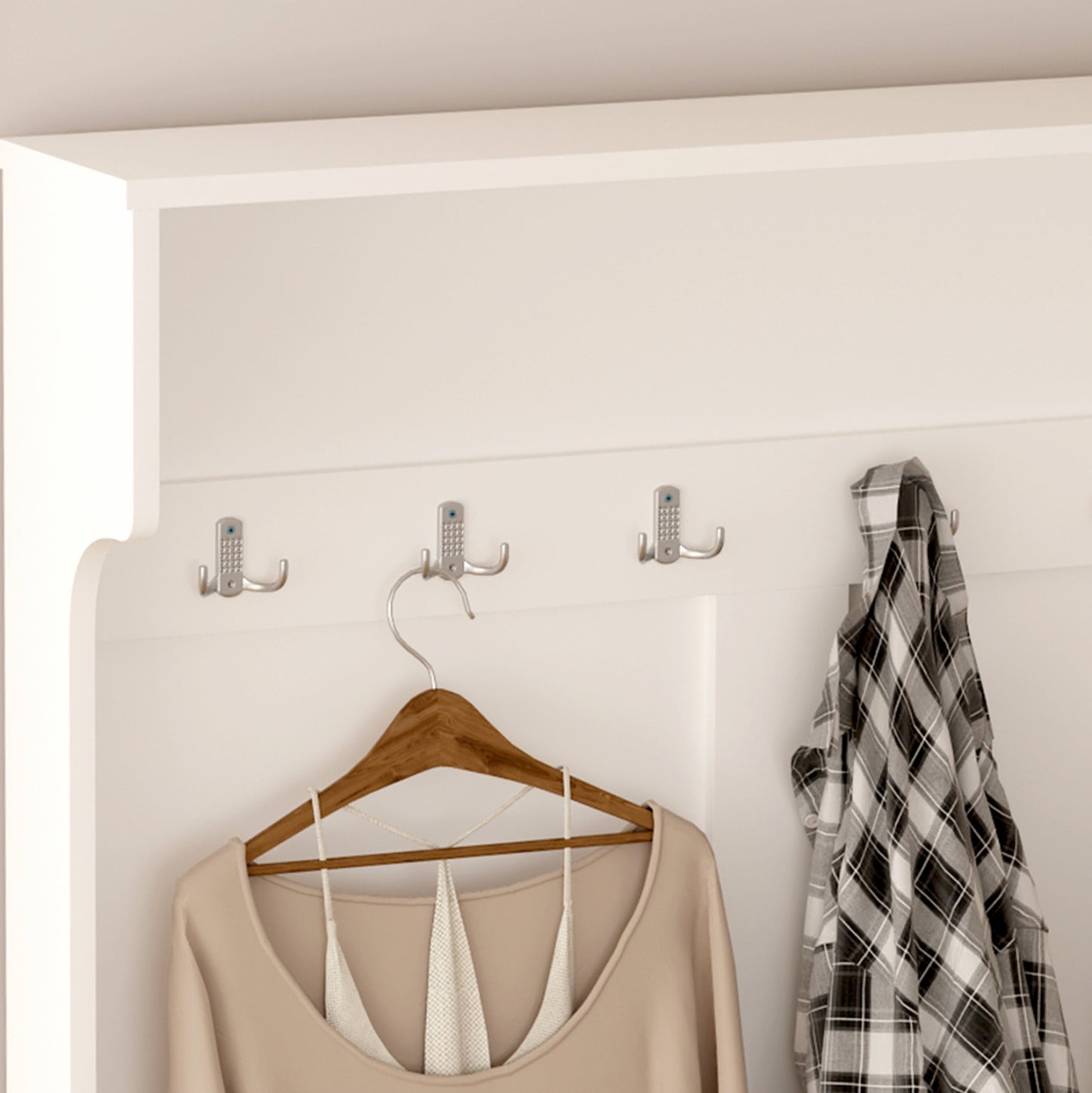 Entryway Furniture Kaylor Hm2475.03 With Hooks&storage Space-mdf In White 93x34x180hcm.