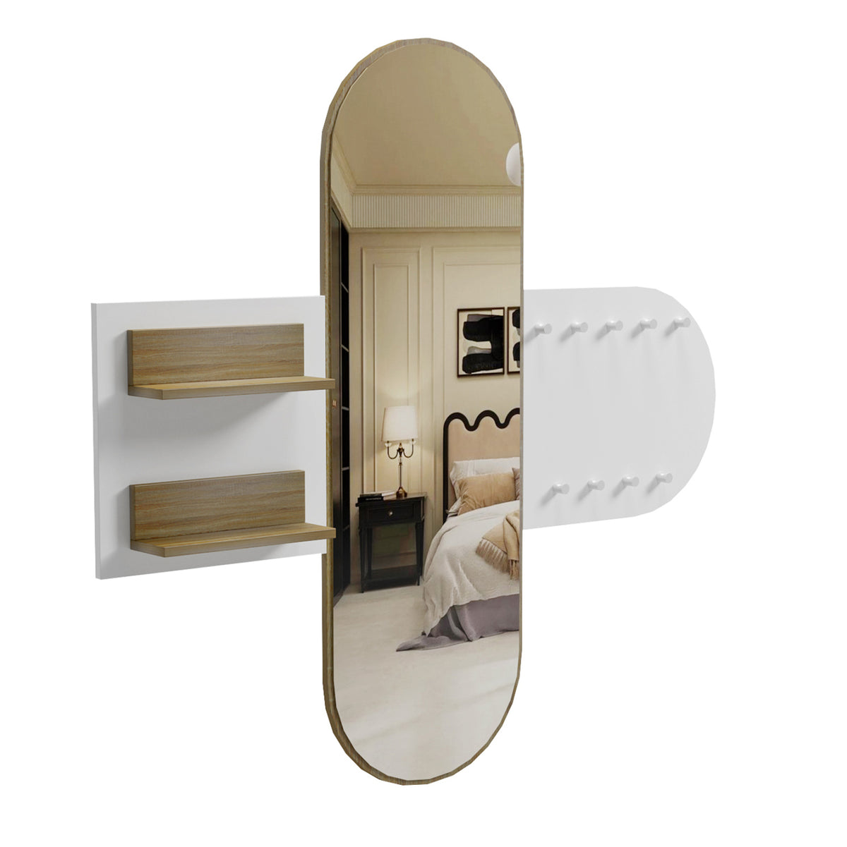 Entrance Furniture With Mirror Cheryl ΗΜ9049.12 Melamine White-sonama 125x40x120hcm.